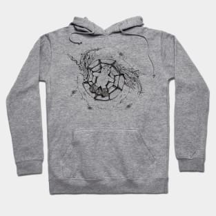 Dizzy Cutie and her Dragon Friends Ink Drawing Hoodie